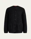 Altuzarra Medrano Leather-piping Knit Jacket In Black