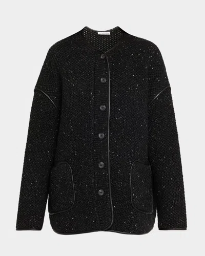 Altuzarra Medrano Leather-piping Knit Jacket