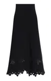 Altuzarra Melly Embroidered Knit Midi Skirt In Black