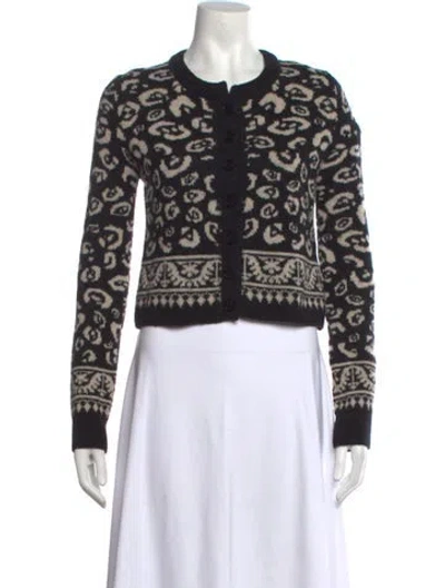 Pre-owned Altuzarra Merino Wool Animal Print Sweater In Black