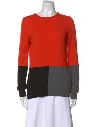 Pre-owned Altuzarra Merino Wool Colorblock Pattern Sweater In Orange
