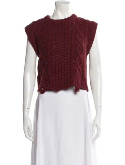 Pre-owned Altuzarra Merino Wool Crew Neck Sweater In Burgundy