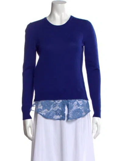 Pre-owned Altuzarra Merino Wool Crew Neck Top In Blue
