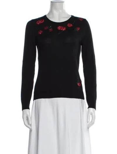 Pre-owned Altuzarra Merino Wool Graphic Print Sweater In Black
