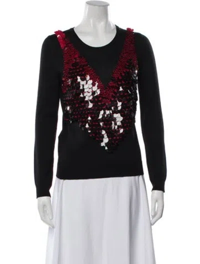 Pre-owned Altuzarra Merino Wool Graphic Print Top In Black