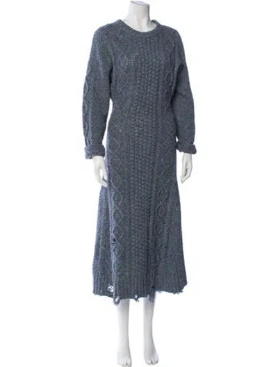 Pre-owned Altuzarra Merino Wool Long Dress In Blue