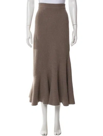 Pre-owned Altuzarra Merino Wool Long Skirt In Neutrals