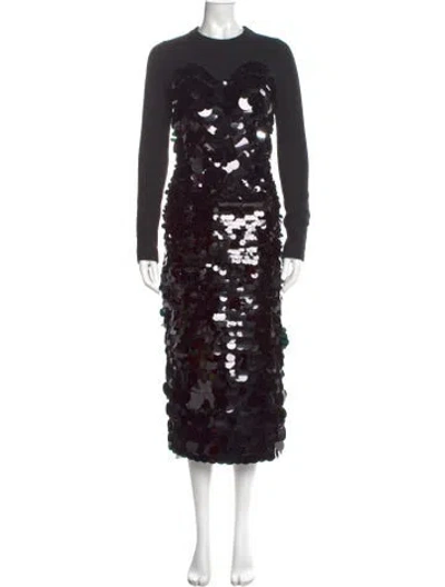 Pre-owned Altuzarra Merino Wool Midi Length Dress In Black