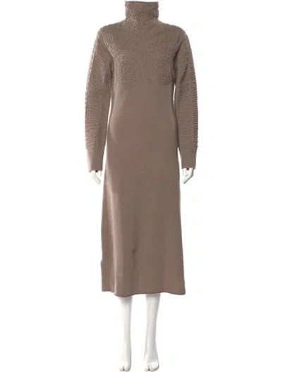 Pre-owned Altuzarra Merino Wool Midi Length Dress In Neutral
