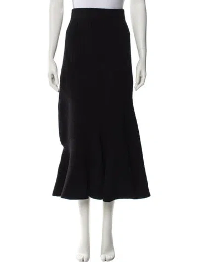 Pre-owned Altuzarra Merino Wool Midi Length Skirt In Black