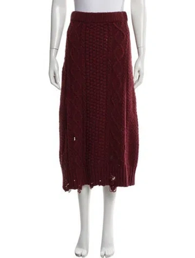 Pre-owned Altuzarra Merino Wool Midi Length Skirt In Red