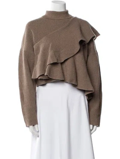 Pre-owned Altuzarra Merino Wool Mock Neck Sweater In Brown