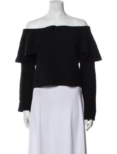 Pre-owned Altuzarra Merino Wool Off-the-shoulder Sweater In Black