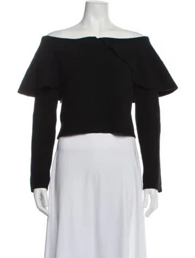Pre-owned Altuzarra Merino Wool Off-the-shoulder Sweater In Black