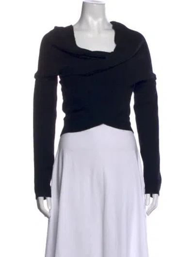 Pre-owned Altuzarra Merino Wool Square Neckline Sweater In Black