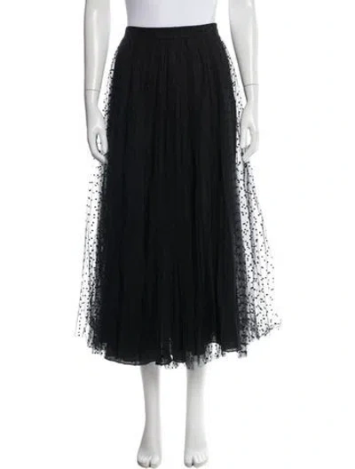 Pre-owned Altuzarra Mesh Accents Midi Length Skirt In Black