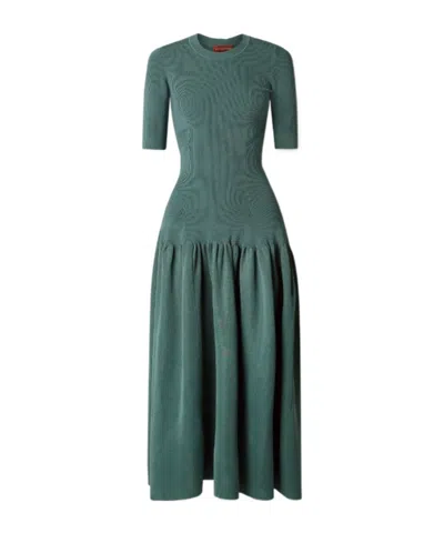 Altuzarra Metallic Elastic Knit Maxi Dress In Green