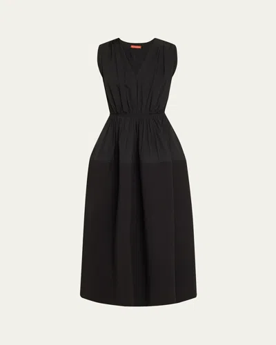 Altuzarra Mika Gathered Sleeveless Midi Dress