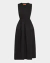 Altuzarra Mika Gathered Sleeveless Midi Dress