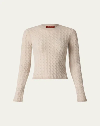 Altuzarra Milla Cable Cashmere Sweater In Antique Pearl