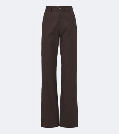 Altuzarra Mills Cotton Straight Pants In Brown