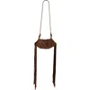 Altuzarra Mini Origami Fringe Suede Crossbody Bag In Brown