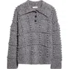 Altuzarra Mitch Textured Merino Wool Polo Sweater In Gray