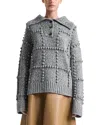 Altuzarra Mitch Textured Merino Wool Polo Sweater In Gray