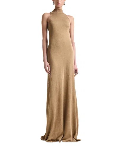 Altuzarra Mitzi Metallic Jersey Dress In Brown