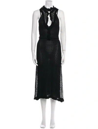 Pre-owned Altuzarra Mock Neck Long Dress In Black