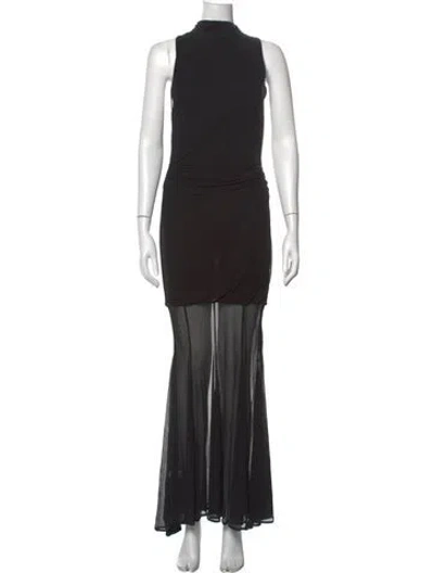 Pre-owned Altuzarra Mock Neck Long Dress In Blue
