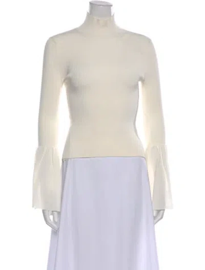 Pre-owned Altuzarra Mock Neck Long Sleeve Blouse In Neutral