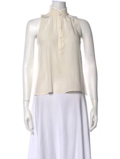Pre-owned Altuzarra Mock Neck Sleeveless Blouse In Neutral
