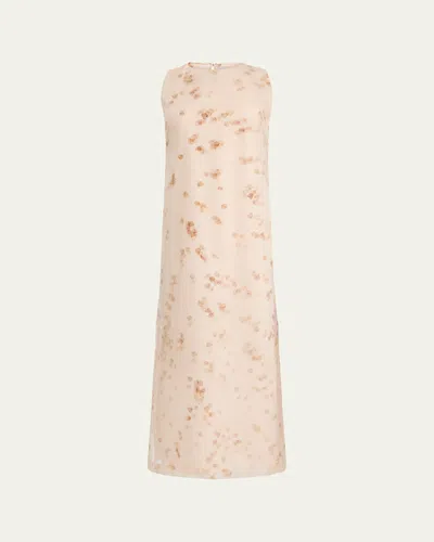 Altuzarra Nadja Printed Maxi Shift Dress In Pale Blush Petals