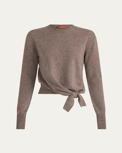 Altuzarra Nalini Knotted Cashmere Crewneck Sweater In Neutral
