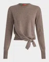 Altuzarra Nalini Knotted Cashmere Crewneck Sweater In Brown