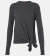 Altuzarra Nalini Tie-detail Cashmere Sweater In Carbon Melange