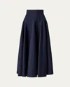 Altuzarra Nell High-waisted Cotton Maxi Skirt In Berry Blue