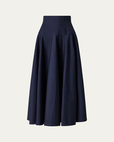 Altuzarra Nell High-waisted Cotton Maxi Skirt In Berry Blue
