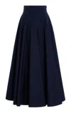 Altuzarra Nell High-waisted Cotton Maxi Skirt In Blue