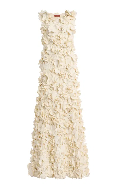 Altuzarra Nerval Floral Textured Maxi Dress In Neutral