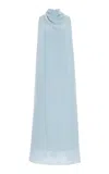 Altuzarra Noor Draped Silk Maxi Dress In Light Blue