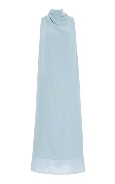 Altuzarra Noor Draped Silk Maxi Dress In Light Blue