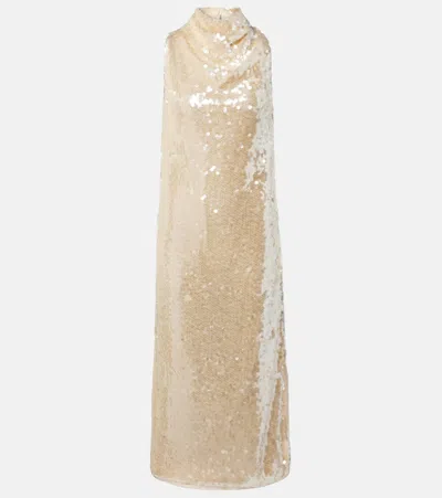 Altuzarra Noor Sequined Maxi Dress In Yellow