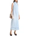 Altuzarra Noor Layered Silk Midi Dress In Sea Mist