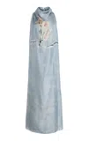 Altuzarra Noori Floral-print Satin Midi Dress In Blue