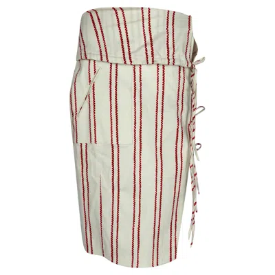 Altuzarra Obi Midi Skirt In White Cotton In Multi