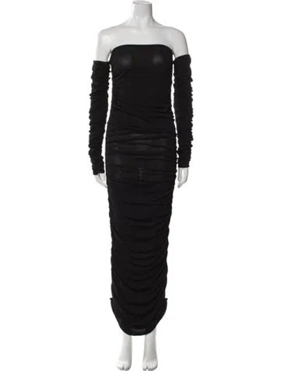 Pre-owned Altuzarra Off-the-shoulder Long Dress In Black