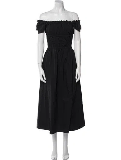 Pre-owned Altuzarra Off-the-shoulder Long Dress In Black