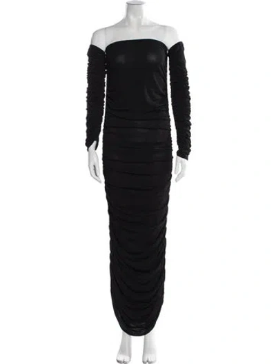 Pre-owned Altuzarra Off-the-shoulder Long Dress In Black